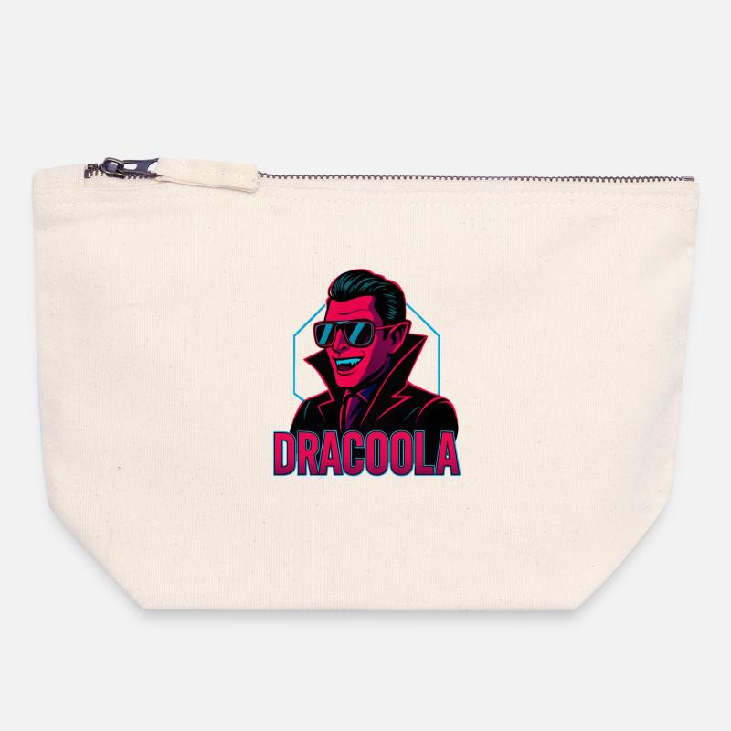Dracula Dracoola Neon Retro Illustration - Canvas Zip Pouch 18 x 19 cm - nature