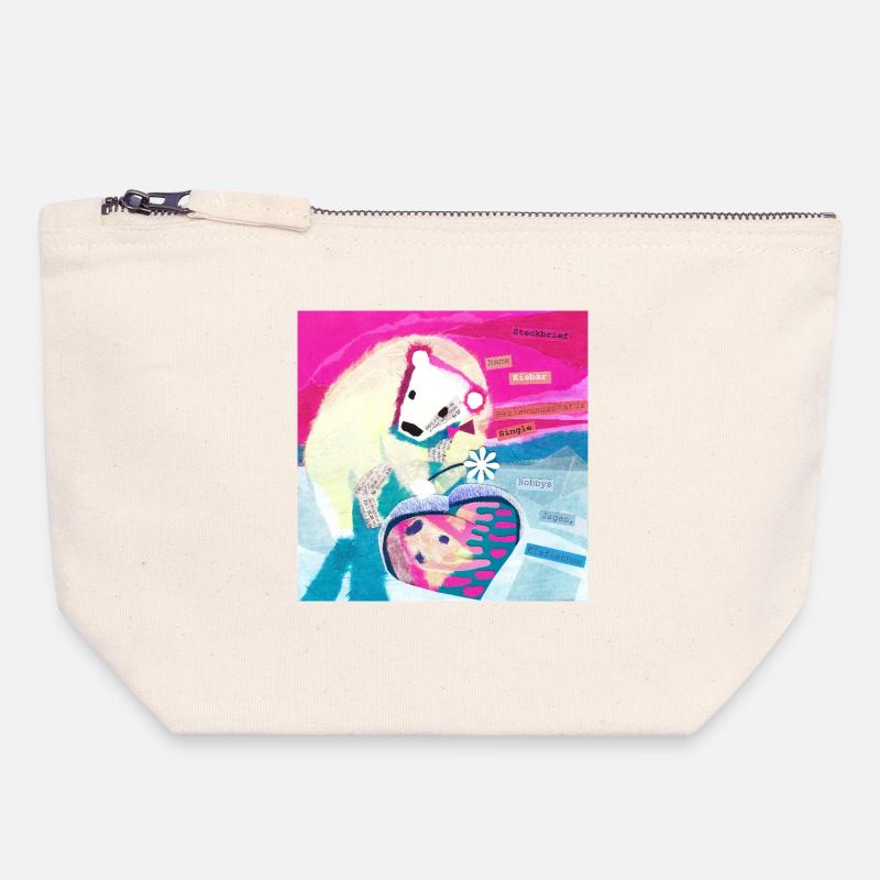 Eisbaer Profile Poster - Canvas Zip Pouch 18 x 19 cm - nature