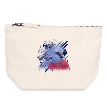 Crowned Pigeon - Canvas Zip Pouch 18 x 19 cm - nature - Front