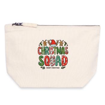 Escouade de Noël - Pochette zippée en toile 18 x 19 cm - blanc naturel - Devant