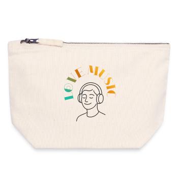 Music is life - Canvas Zip Pouch 18 x 19 cm - nature - Front