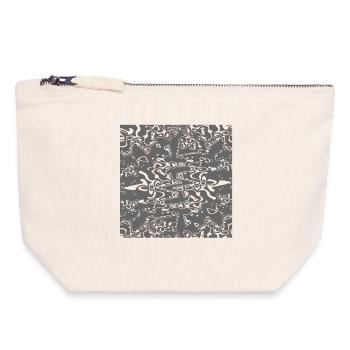 Texture gris-organique - Pochette zippée en toile 18 x 19 cm - blanc naturel - Devant