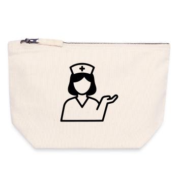 Nurse Icon | Care with heart - Canvas Zip Pouch 18 x 19 cm - nature - Front