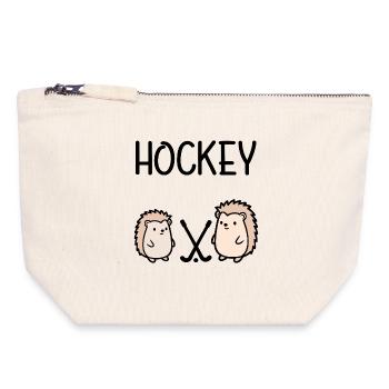 SPORTS DE BALLE HOCKEY HÉRISSONS - Pochette zippée en toile 18 x 19 cm - blanc naturel - Devant