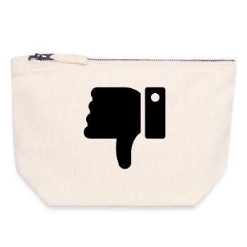 Dislike Hand, Hater Symbol, Thumbs Down - Canvas Zip Pouch 18 x 19 cm - nature - Front