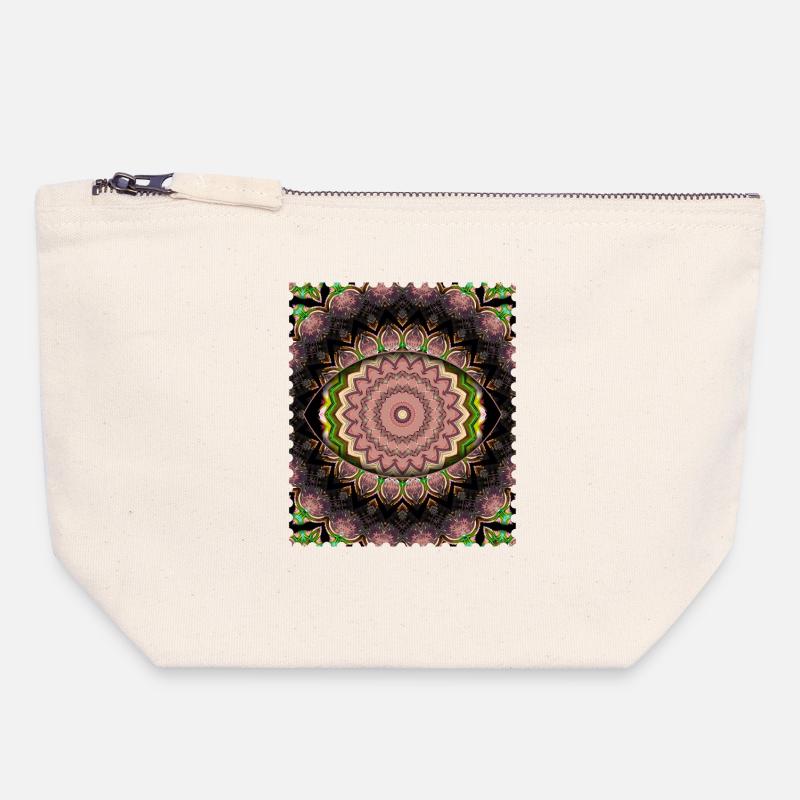Mandala Flower Cascade - Canvas Zip Pouch 18 x 19 cm - nature