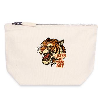 Tiger Roar: Listen to Your Art - Canvas Zip Pouch 18 x 19 cm - nature - Front