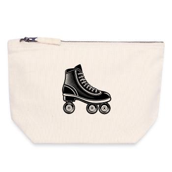Patins à roulettes - Pochette zippée en toile 18 x 19 cm - blanc naturel - Devant