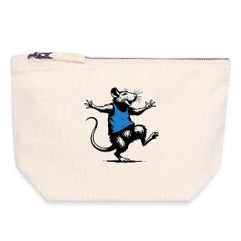 Dancing Rat Blue - Canvas Zip Pouch 18 x 19 cm - nature - Front