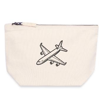 airplane - Canvas Zip Pouch 18 x 19 cm - nature - Front