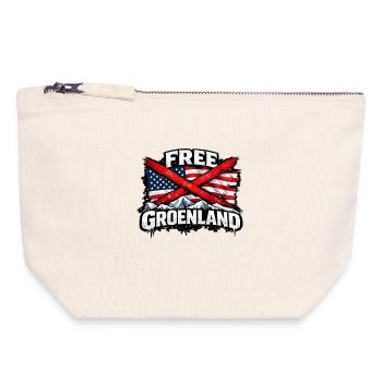 FREE GROENLAND - Pochette zippée en toile 18 x 19 cm - blanc naturel - Devant