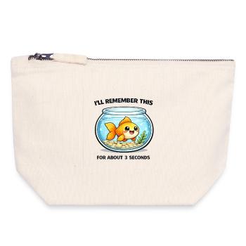 Laughing Goldfish Saying Aquarium - Canvas Zip Pouch 18 x 19 cm - nature - Front
