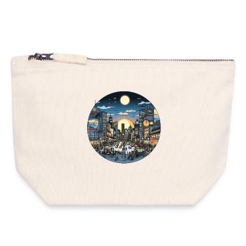 City light evening traffic - Canvas Zip Pouch 18 x 19 cm - nature - Front