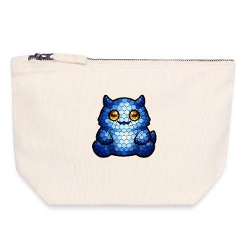 Mosaic Cat Blue-eye - Canvas Zip Pouch 18 x 19 cm - nature - Front