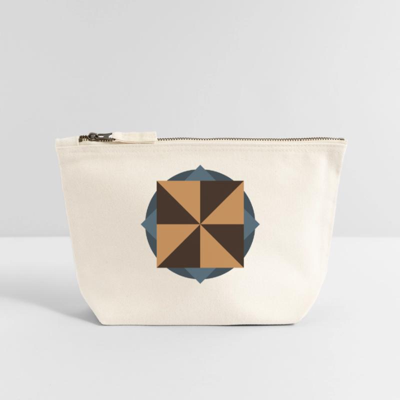 PYRAMID CORE GEOMETRY | Basic Shapes Artwork Canvas Zip Pouch 18 x 19 cm