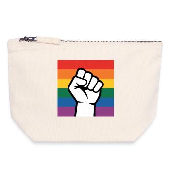 Antifa Fist - Antifascist Merch - Canvas Zip Pouch 18 x 19 cm - nature - Front