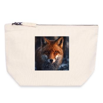 Fuchs-Erkundung bei Einbruch der Dämmerung - Canvas Reißverschluss-Täschchen (18 x 19 cm) - Naturweiß - Vorne