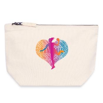 Handball Player Heart - Canvas Zip Pouch 18 x 19 cm - nature - Front