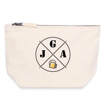 JGA Bier (Junggesellenabschied Kreis Symbol POS2C) - Canvas Reißverschluss-Täschchen (18 x 19 cm) - Naturweiß - Vorne