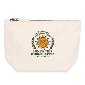 Pessimistensonnen Klub - Pochette zippée en toile 18 x 19 cm - blanc naturel - Devant