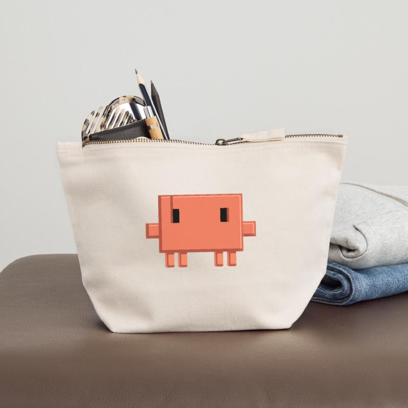Claude Code Pixel AI Mascot Dev Sticker Canvas Zip Pouch 18 x 19 cm