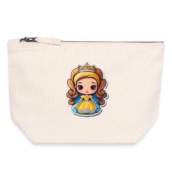 Golden Princess Cartoon-Schmuck - Canvas Reißverschluss-Täschchen (18 x 19 cm) - Naturweiß - Vorne