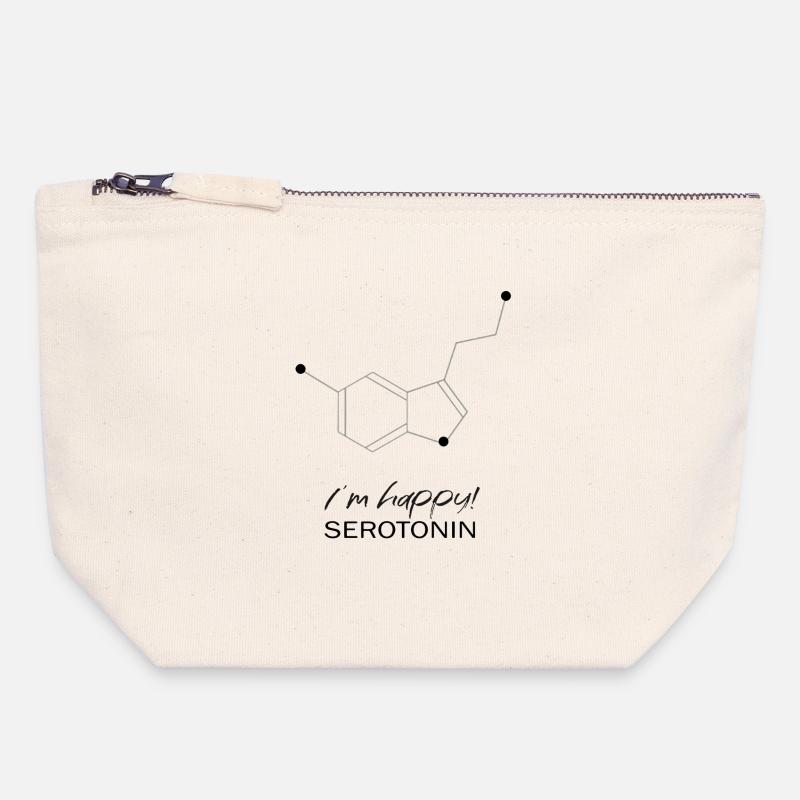 I'm Happy - Canvas Zip Pouch 18 x 19 cm - nature