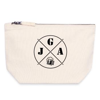JGA Bier (Junggesellenabschied Kreis Symbol Black) - Canvas Reißverschluss-Täschchen (18 x 19 cm) - Naturweiß - Vorne