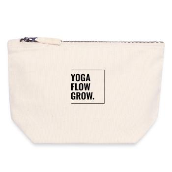 Yoga Flow Grow. - Canvas Reißverschluss-Täschchen (18 x 19 cm) - Naturweiß - Vorne