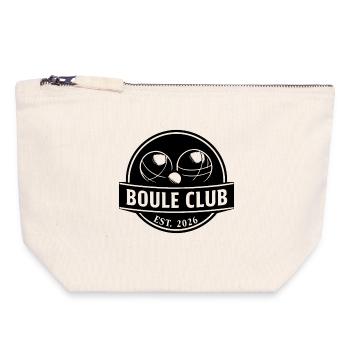 Emblème sportif classique du Boule Club - Pochette zippée en toile 18 x 19 cm - blanc naturel - Devant