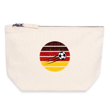 Football Circle Germany Retro Gradient - Canvas Zip Pouch 18 x 19 cm - nature - Front