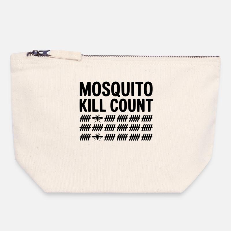 Mosquito Kill Count Funny Camping  - Canvas Zip Pouch 18 x 19 cm - nature
