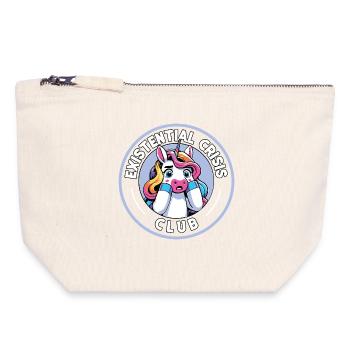 Existenzkrisen Einhorn Club Geschenk - Canvas Reißverschluss-Täschchen (18 x 19 cm) - Naturweiß - Vorne