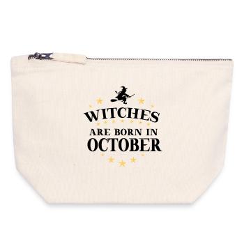 Witches Oktober - Canvas Reißverschluss-Täschchen (18 x 19 cm) - Naturweiß - Vorne