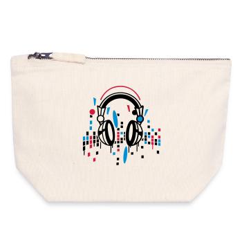 Headphones equalizer - Canvas Zip Pouch 18 x 19 cm - nature - Front