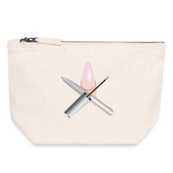 Fingernail manicure with nail file and nail polish - Canvas Zip Pouch 18 x 19 cm - nature - Front