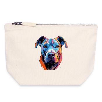 Pop Art de bandes dessinées pour chiens - Pochette zippée en toile 18 x 19 cm - blanc naturel - Devant