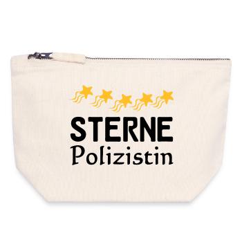 Sterne Polizistin Geschenk - Canvas Reißverschluss-Täschchen (18 x 19 cm) - Naturweiß - Vorne
