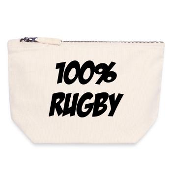 Rugby - Rugbyman - Sport - Fighter - Fight - Canvas Zip Pouch 18 x 19 cm - nature - Front
