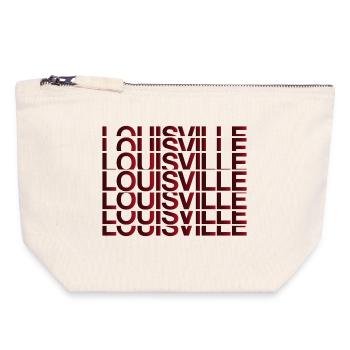 Louisville Grid Neon Schriftbild - Canvas Reißverschluss-Täschchen (18 x 19 cm) - Naturweiß - Vorne
