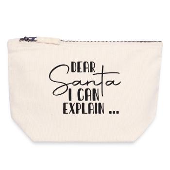 Dear Santa I Can Explain - Canvas Zip Pouch 18 x 19 cm - nature - Front