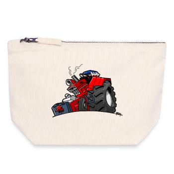 1295 DRAWSMALL ROUGE YNK - Pochette zippée en toile 18 x 19 cm - blanc naturel - Devant