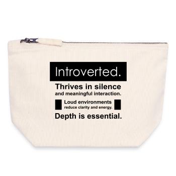 Introvert - Canvas Zip Pouch 18 x 19 cm - nature - Front