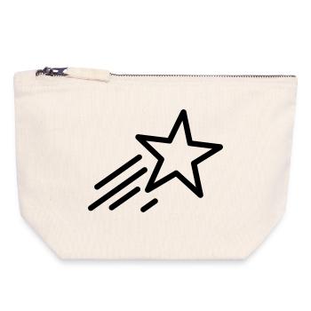 étoile filante - Pochette zippée en toile 18 x 19 cm - blanc naturel - Devant