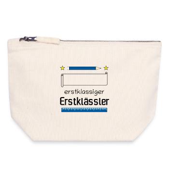 Erstklassiger Grundkurs - Canvas Reißverschluss-Täschchen (18 x 19 cm) - Naturweiß - Vorne