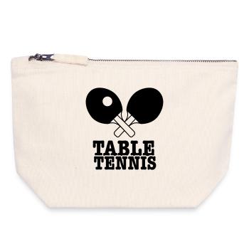 tennis de table - Pochette zippée en toile 18 x 19 cm - blanc naturel - Devant