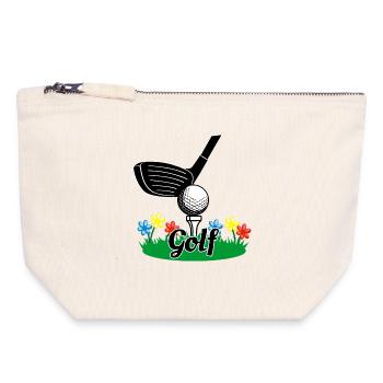 Golf stick - Canvas Zip Pouch 18 x 19 cm - nature - Front