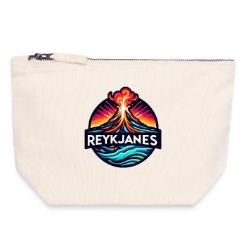 Ausbruch des Vulkans Reykjanes in Island. Vulkan - Canvas Reißverschluss-Täschchen (18 x 19 cm) - Naturweiß - Vorne