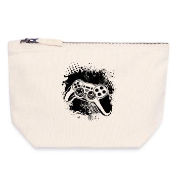 Manettes de jeu - Pochette zippée en toile 18 x 19 cm - blanc naturel - Devant