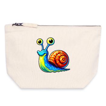 Schnecke - Canvas Reißverschluss-Täschchen (18 x 19 cm) - Naturweiß - Vorne